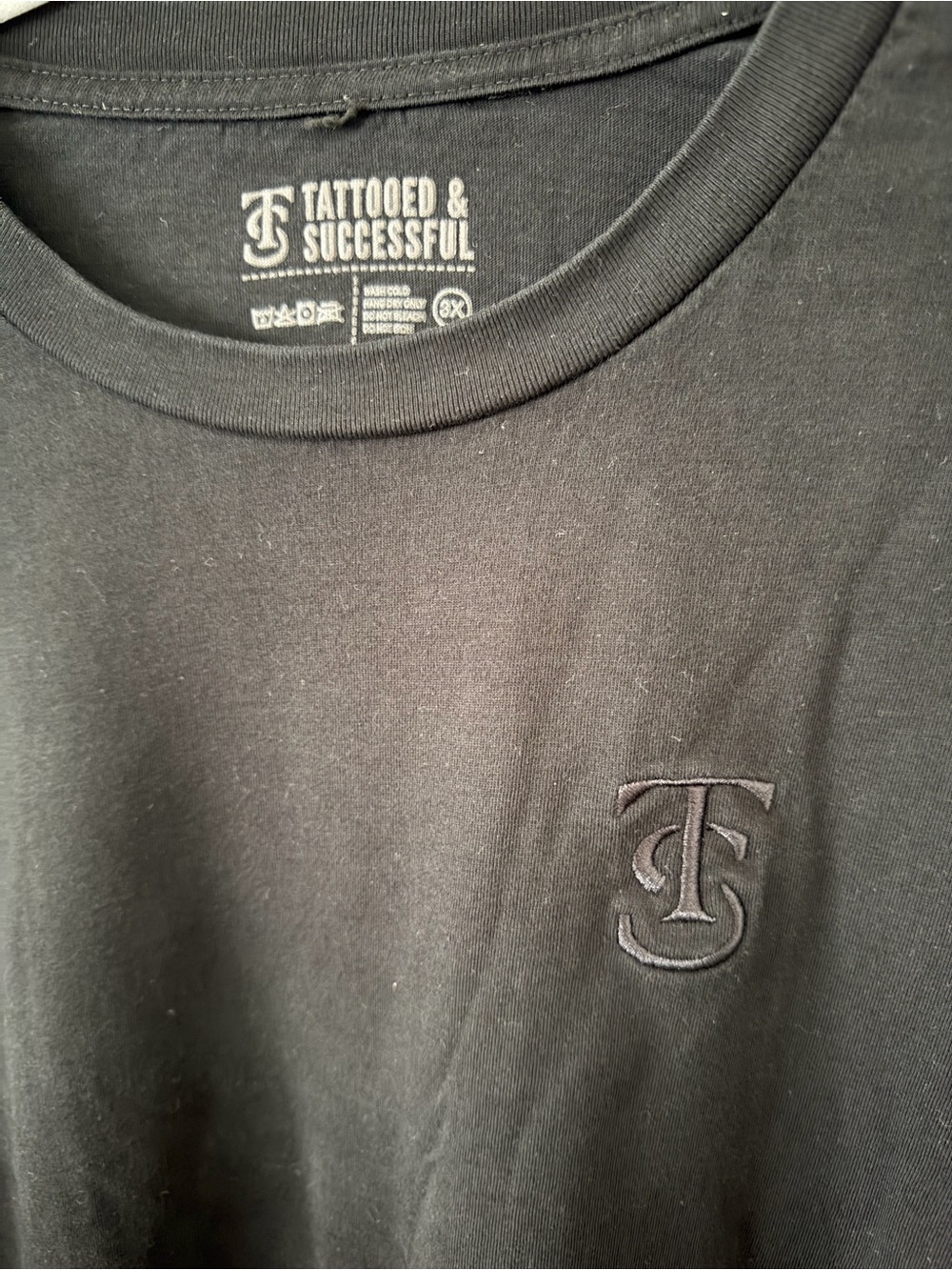Tattooed Successful 3X Men's Black Logo Crew Tee